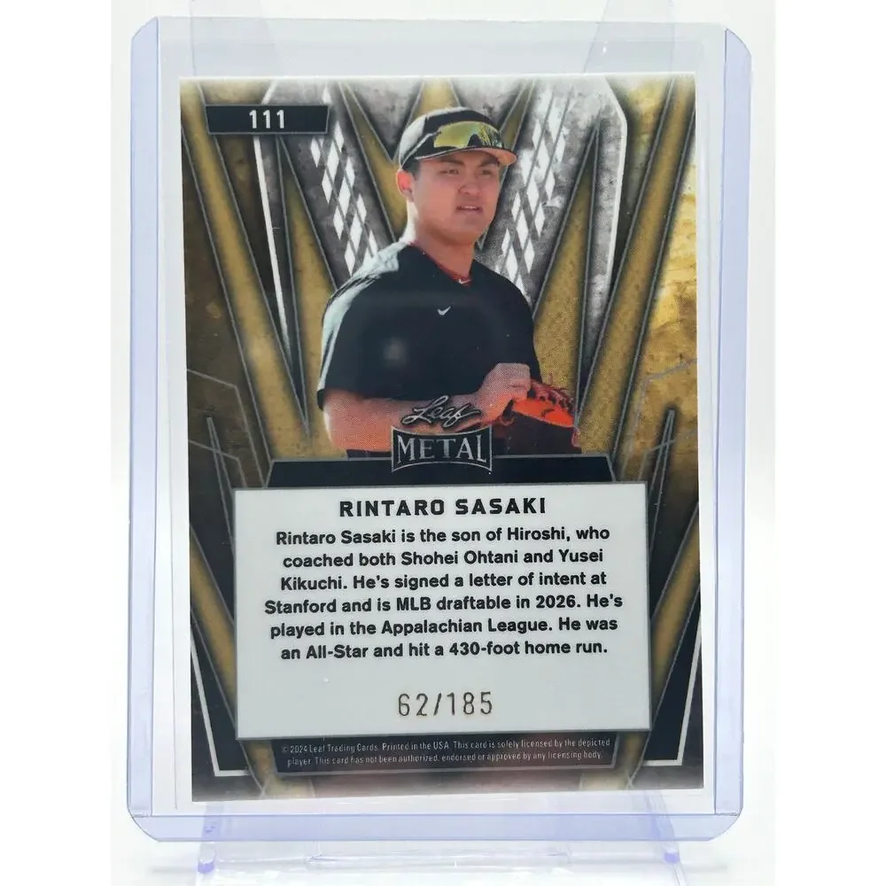 2024 Leaf Metal Rintaro Sasaki Prismatic Silver Refractor 62/185 Miami Marlins